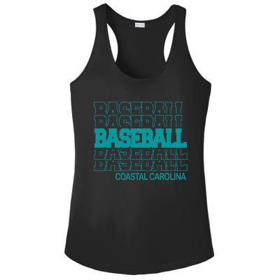 Baseball Coastal Carolina in Modern Stacked Lettering Ladies PosiCharge Competitor Racerback Tank