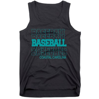 Baseball Coastal Carolina in Modern Stacked Lettering Tank Top