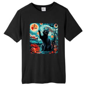 Black Cat Comma La Kamala Harris Halloween Starry Night Tall Fusion ChromaSoft Performance T-Shirt