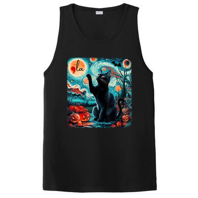 Black Cat Comma La Kamala Harris Halloween Starry Night PosiCharge Competitor Tank