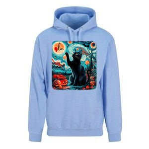 Black Cat Comma La Kamala Harris Halloween Starry Night Unisex Surf Hoodie