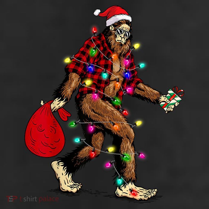 Bigfoot Carrying Christmas Tree Sasquatch Pajama Cool Comfort Performance Bucket Hat