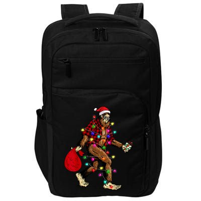Bigfoot Carrying Christmas Tree Sasquatch Pajama Impact Tech Backpack