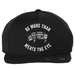 Butcher Chef Cook Bbq Grill And Pig Meat Beef Smoker Gift Wool Snapback Cap