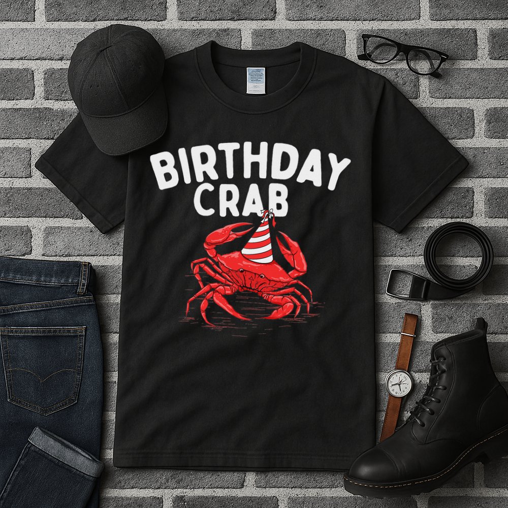 Birthday Crab Crustacean Animal Lover Beach Seafood Tall T-Shirt