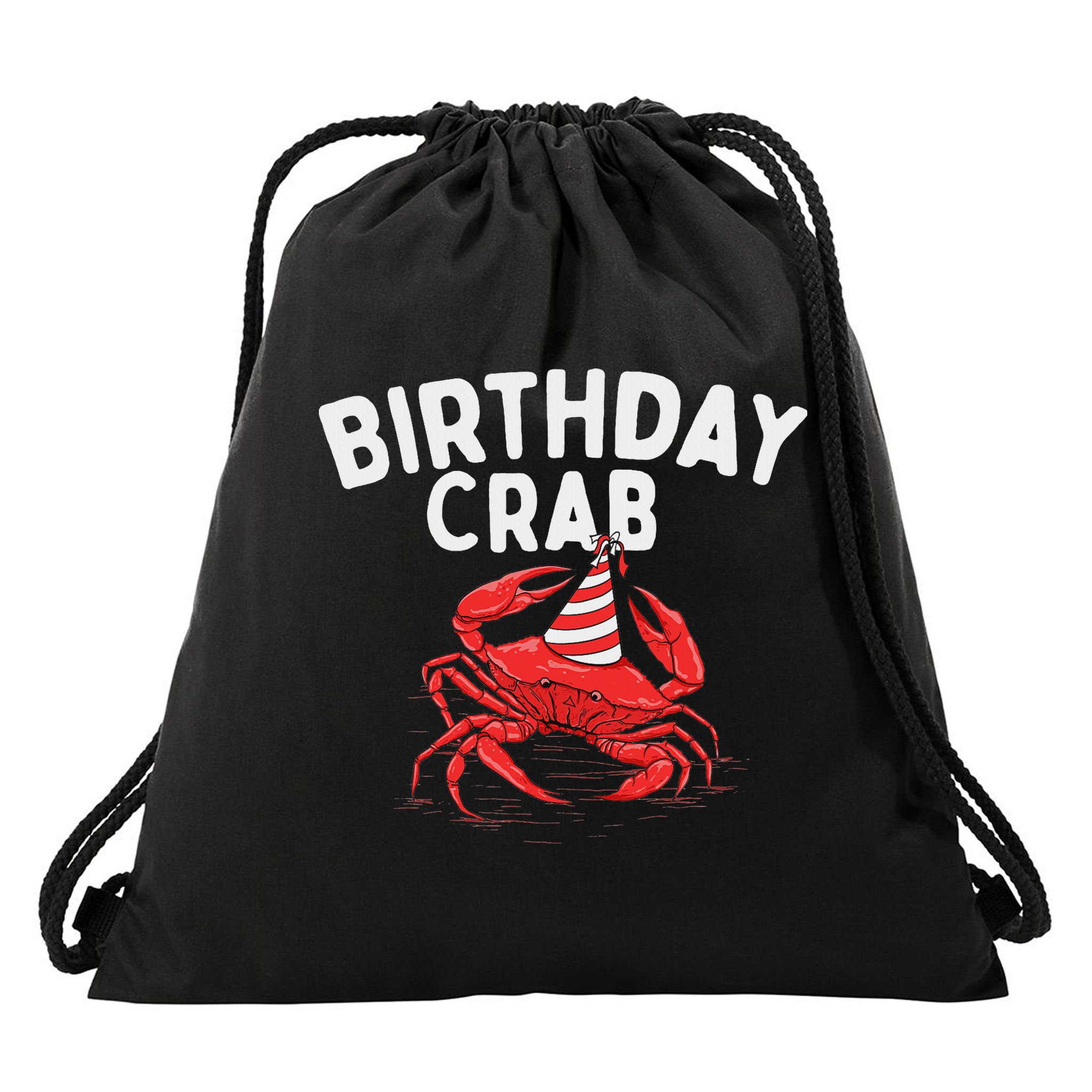 Birthday Crab Crustacean Animal Lover Beach Seafood Drawstring Bag
