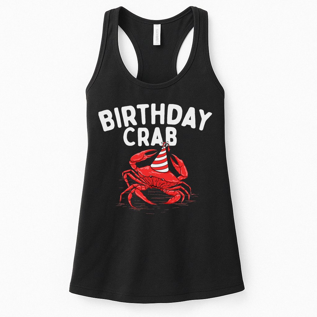 Birthday Crab Crustacean Animal Lover Beach Seafood Womens Tank Top