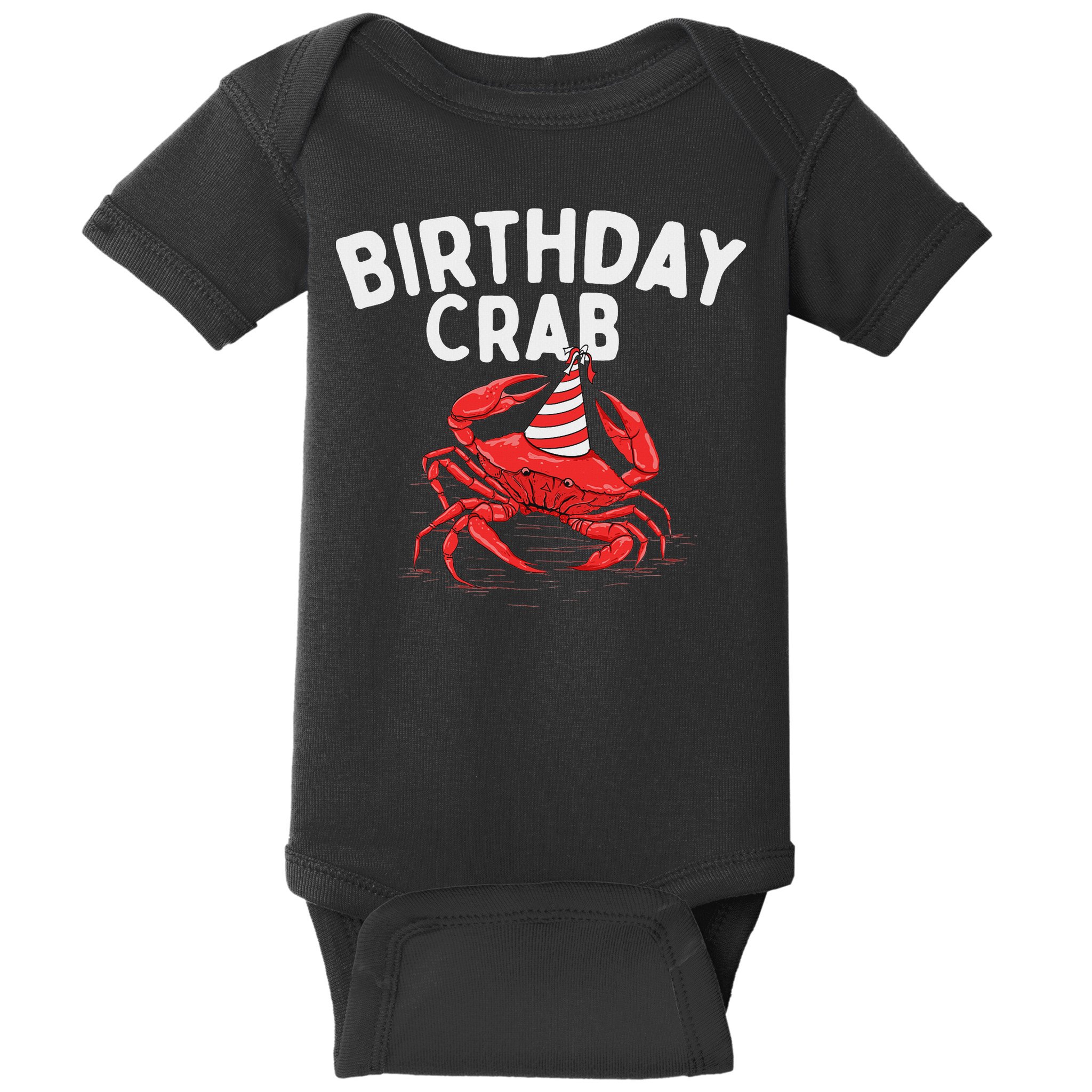 Birthday Crab Crustacean Animal Lover Beach Seafood Baby Bodysuit