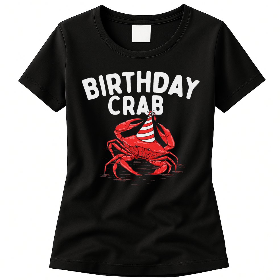 Birthday Crab Crustacean Animal Lover Beach Seafood Womens T-Shirt