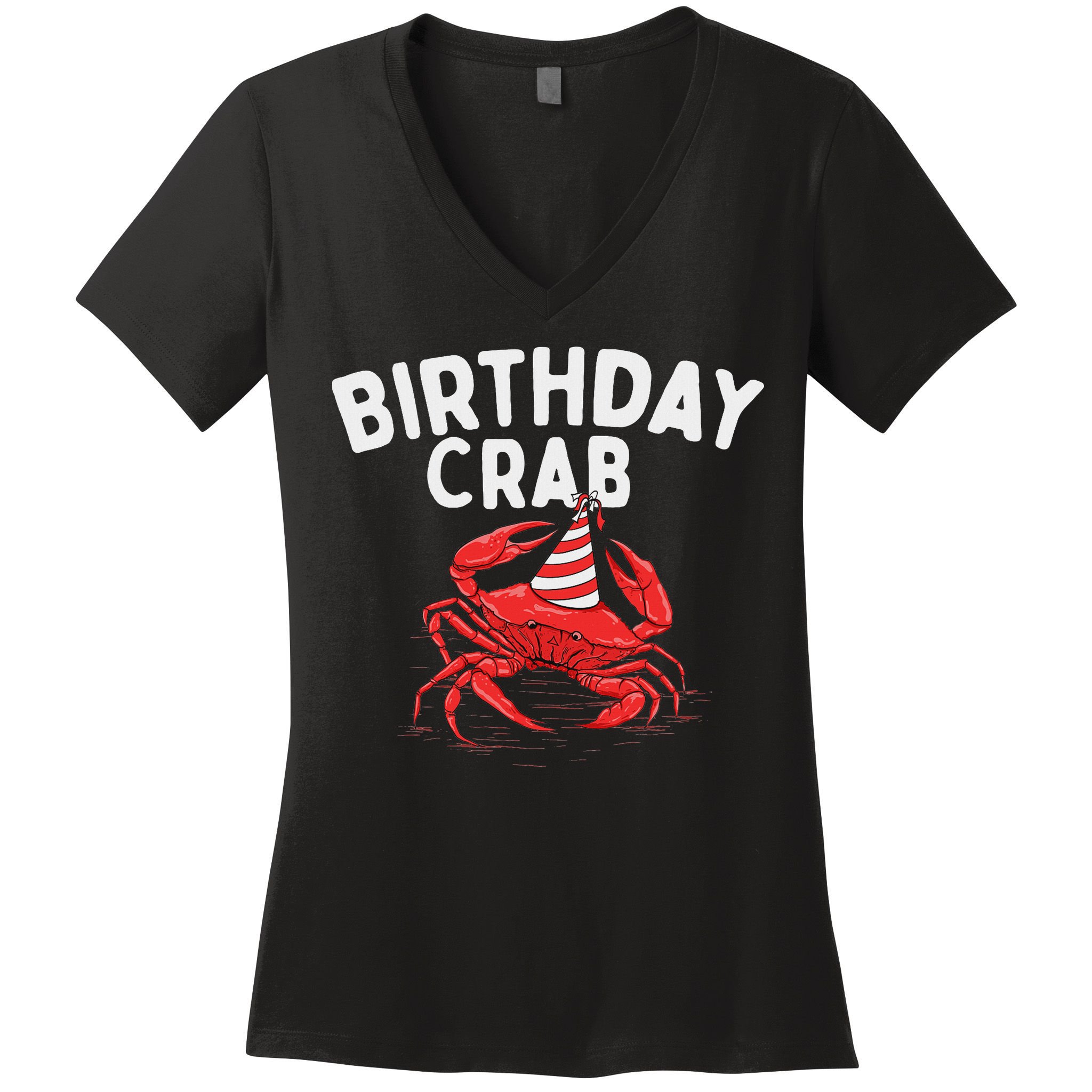 Birthday Crab Crustacean Animal Lover Beach Seafood Women's V-Neck T-Shirt