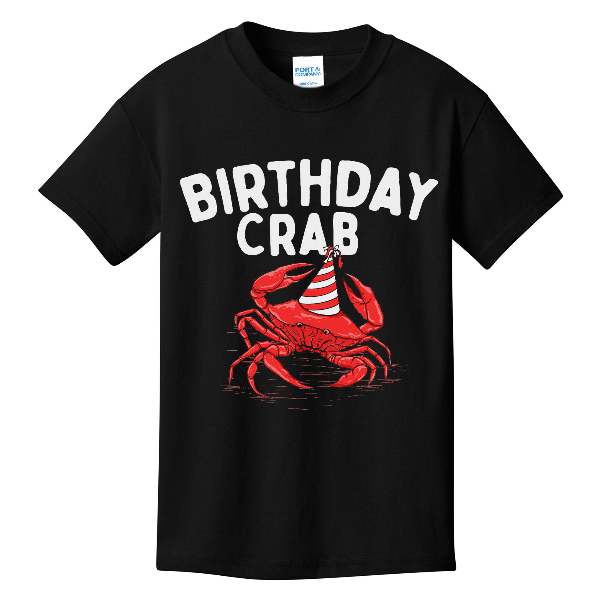 Birthday Crab Crustacean Animal Lover Beach Seafood Kids T-Shirt