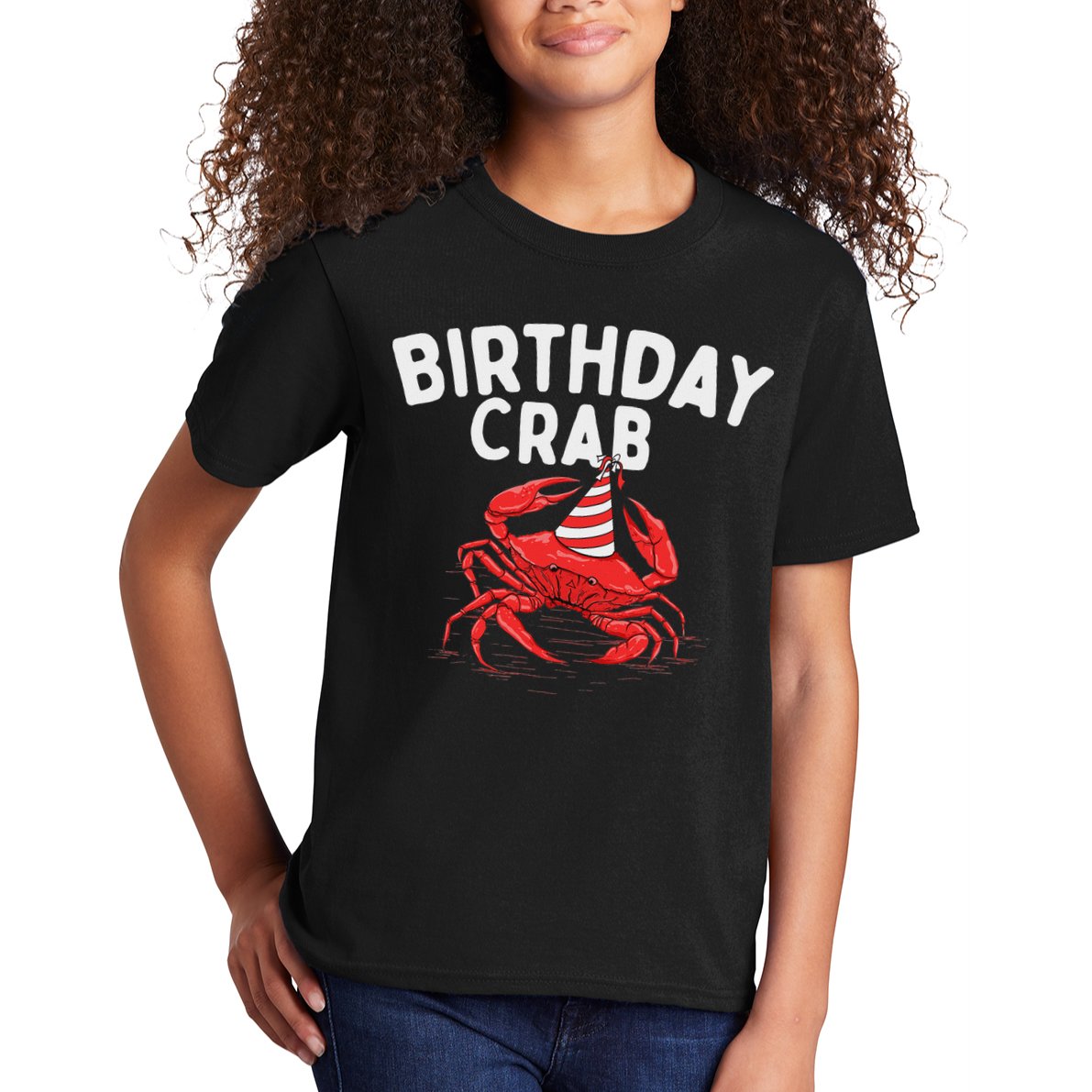 Birthday Crab Crustacean Animal Lover Beach Seafood Kids T-Shirt