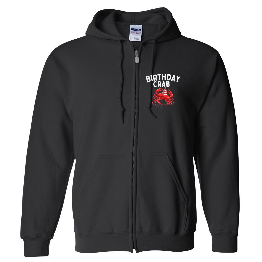 Birthday Crab Crustacean Animal Lover Beach Seafood Full Zip Hoodie