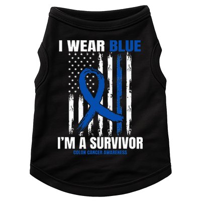 Blue Colon Cancer Survivor Gifts  Flag Cancer Free Doggie Tank
