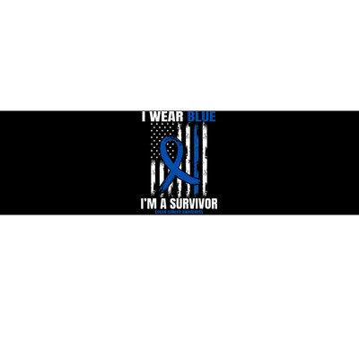 Blue Colon Cancer Survivor Gifts  Flag Cancer Free Bumper Sticker