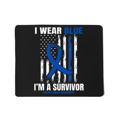 Blue Colon Cancer Survivor Gifts  Flag Cancer Free Mousepad