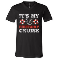 Birthday Cruise Cruising Boating Party V-Neck T-Shirt