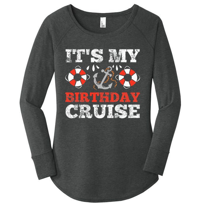 Birthday Cruise Cruising funny Boating Party Women's Perfect Tri Tunic Long Sleeve Shirt