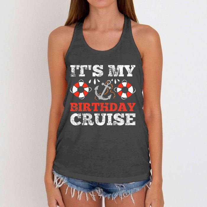 Birthday Cruise Cruising funny Boating Party Women's Knotted Racerback Tank