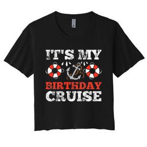 Birthday Cruise Cruising funny Boating Party Women's Crop Top Tee