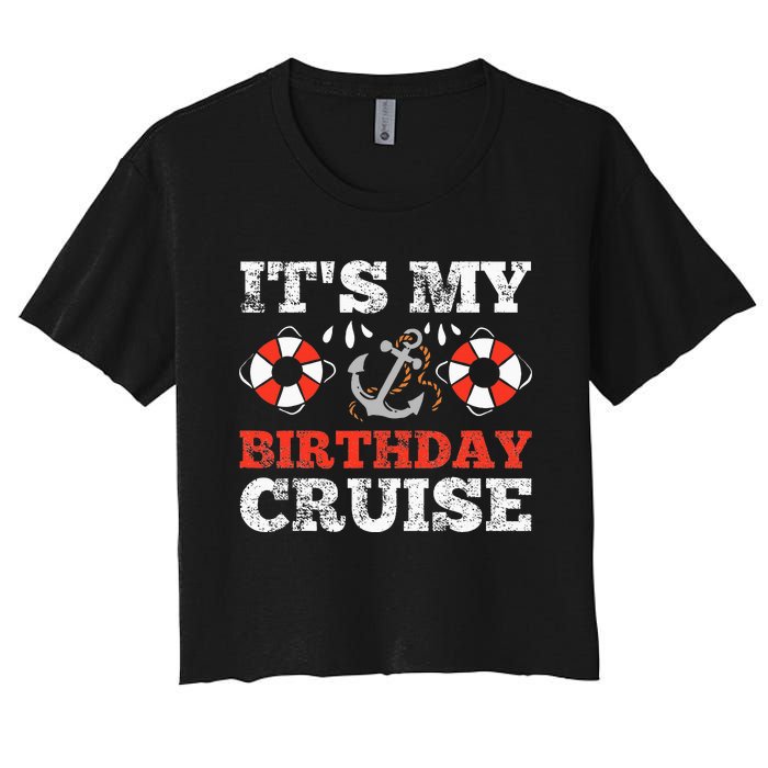 Birthday Cruise Cruising funny Boating Party Women's Crop Top Tee