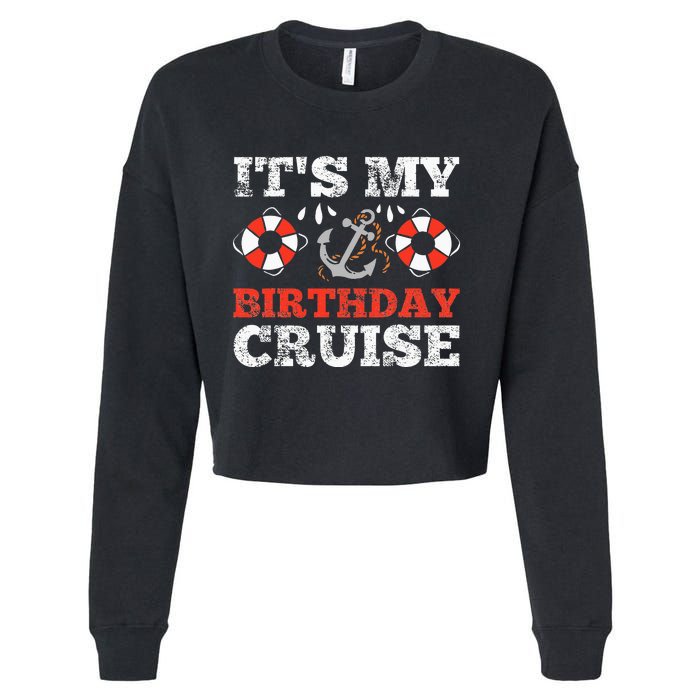 Birthday Cruise Cruising funny Boating Party Cropped Pullover Crew