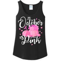 Breast Cancer Cute In October We Wear Pink Awareness Long Ladies Essential Tank