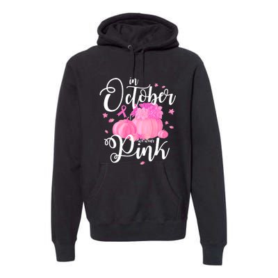 Breast Cancer Cute In October We Wear Pink Awareness Long Premium Hoodie