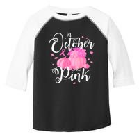 Breast Cancer Cute In October We Wear Pink Awareness Long Toddler Fine Jersey T-Shirt