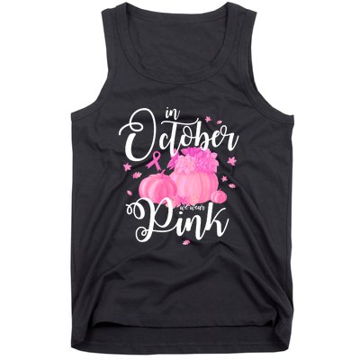 Breast Cancer Cute In October We Wear Pink Awareness Long Tank Top