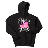 Breast Cancer Cute In October We Wear Pink Awareness Long Kids Hoodie