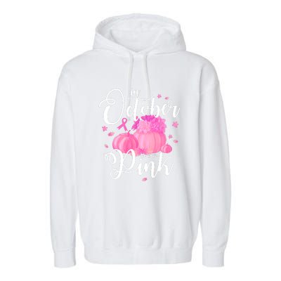 Breast Cancer Cute In October We Wear Pink Awareness Long Garment-Dyed Fleece Hoodie