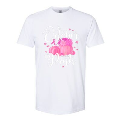 Breast Cancer Cute In October We Wear Pink Awareness Long Softstyle CVC T-Shirt