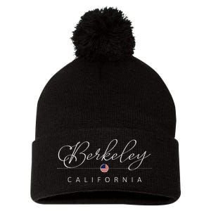 Berkeley California Ca On Berkeley Pom Pom 12in Knit Beanie