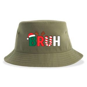 Bruh Christmas Christmas Xmas Teens Boy Funny Christmas Sustainable Bucket Hat