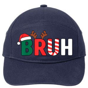 Bruh Christmas Christmas Xmas Teens Boy Funny Christmas 7-Panel Snapback Hat