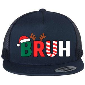 Bruh Christmas Christmas Xmas Teens Boy Funny Christmas Flat Bill Trucker Hat