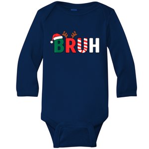 Bruh Christmas Christmas Xmas Teens Boy Funny Christmas Baby Long Sleeve Bodysuit