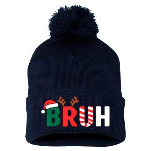 Bruh Christmas Christmas Xmas Teens Boy Funny Christmas Pom Pom 12in Knit Beanie