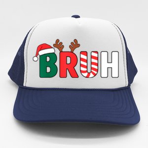 Bruh Christmas Christmas Xmas Teens Boy Funny Christmas Trucker Hat