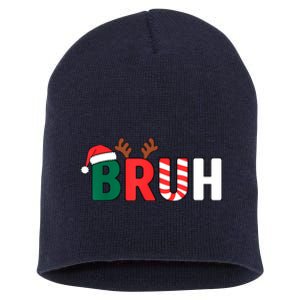 Bruh Christmas Christmas Xmas Teens Boy Funny Christmas Short Acrylic Beanie