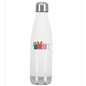 Bruh Christmas Christmas Xmas Teens Boy Funny Christmas Stainless Steel Insulated Water Bottle