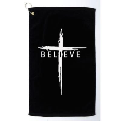 Believe Christian Cross Jesus Christ Christians Golf Towel