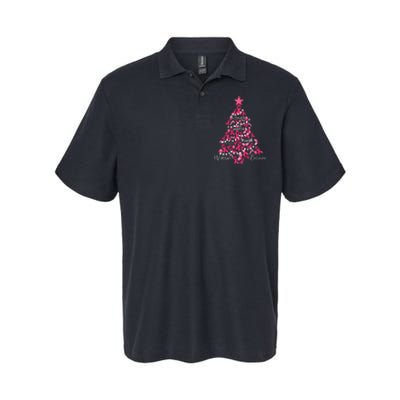 Breast Cancer Christmas Tree Ribbon Fight Awareness Softstyle Adult Sport Polo