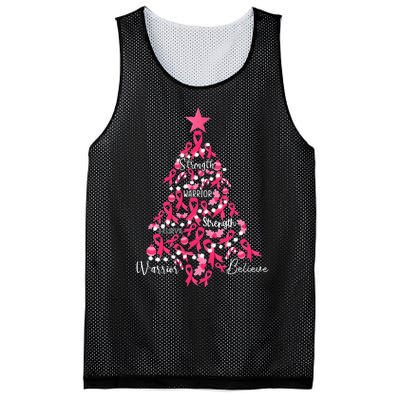 Breast Cancer Christmas Tree Ribbon Fight Awareness Mesh Reversible Basketball Jersey Tank