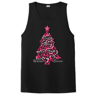 Breast Cancer Christmas Tree Ribbon Fight Awareness PosiCharge Competitor Tank