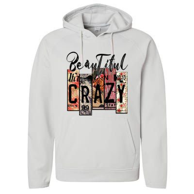 Beautiful Crazy Country Music Western Cowgirl Rodeo Performance Fleece Hoodie