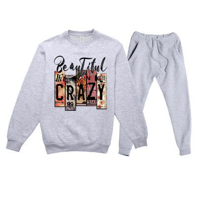 Beautiful Crazy Country Music Western Cowgirl Rodeo Premium Crewneck Sweatsuit Set