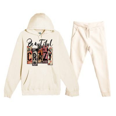 Beautiful Crazy Country Music Western Cowgirl Rodeo Premium Hooded Sweatsuit Set