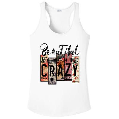 Beautiful Crazy Country Music Western Cowgirl Rodeo Ladies PosiCharge Competitor Racerback Tank